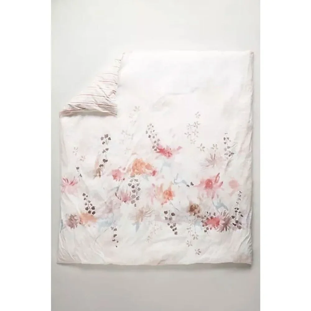 New Anthropologie Lelie Queen Size Duvet Cover Floral